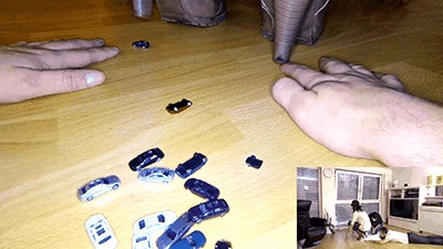 Blindfold gamble - will I crush a toycar or a finger?