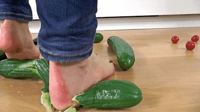 Vegetables under my bare heels