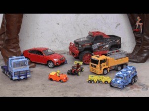 Cars and Trucks crushed under Buffalo Boots