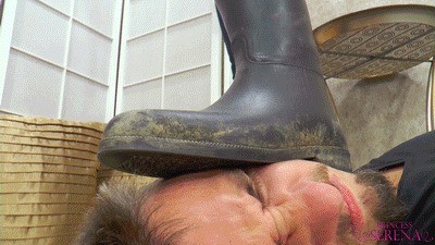Trampling punishment for the slave pony!