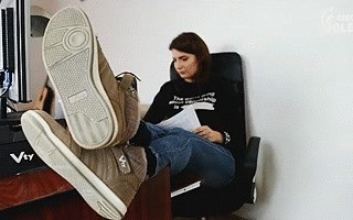 Watching her sexy feet, socks and sneakers - POV