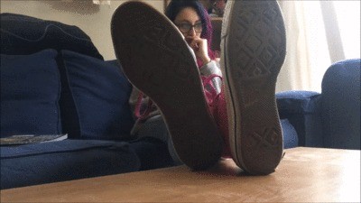 Violet Shows Off Her Work Converse And Stinky Socks