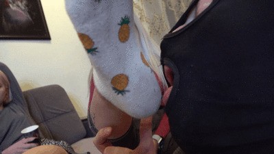 SIX GIRLS - Fat jester for a bachelorette party - Boots, socks and foot humiliation - PART2 (WMV - NEW CAMERA)