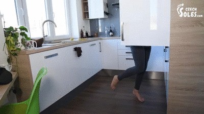 Crushing fruits under her sexy bare feet, POV