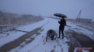 JANE and RADA - Snowfall, fresh air and stupid idiot for humiliation (4K)