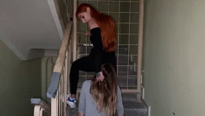 Lezdom Double Ass Worship In Dirty Public Places With Mistresses Agma And Sofi And Their Lesbian Slave