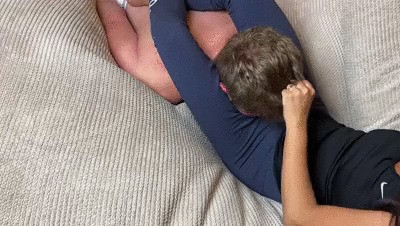 Headscissors Smother In Blue Leggins (Tied Hands) *** Relax Series ***