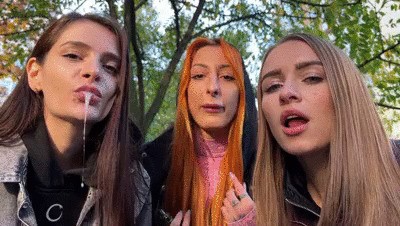 You Are Stopped By Unknown Girls To Be Humiliated - POV Triple Spitting Femdom On Public