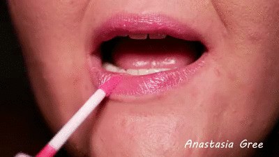 Sensual lips with delicate lip gloss