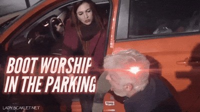 Lady Scarlet - Boot worship in the parking