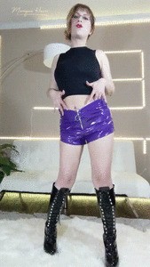 FASHION SHOW SERIES: Purple PVC Shorts