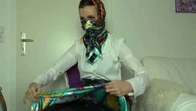 Satin cloth masks and headscarf