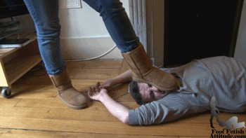 Human UGG boots cleaner for Mistress Monica L
