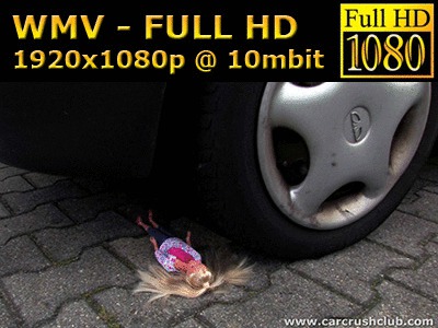 0018 - Adriana crushes barbie doll under her tires (WMV, FULL HD, 1920x1080 Pixel)