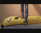Inflatable Banana Under Christins Giaro Heels