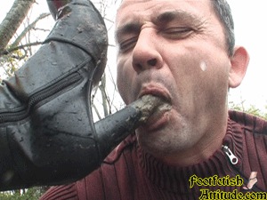 Kitty disgusting muddy boots worship