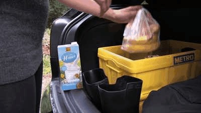 Banana-Milkshake prepared in rubber boots