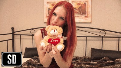 Faye flattens the teddy (SD Video)
