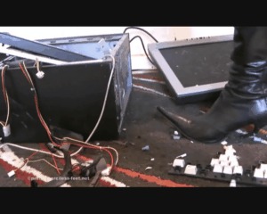 Completely PC crushed under high heel Boots