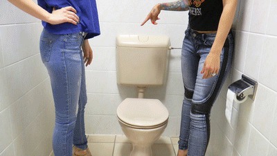Lick Amber's and Jenny's toilet clean! (SD Video)