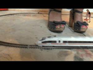 Brand new Trainset under sweet wooden High Heels