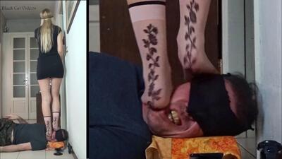 dancing on head just wearing socks (pov view)