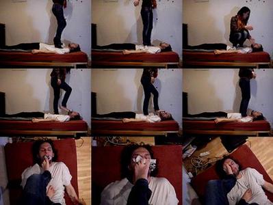 Trampling in high heels, socks and bare feet