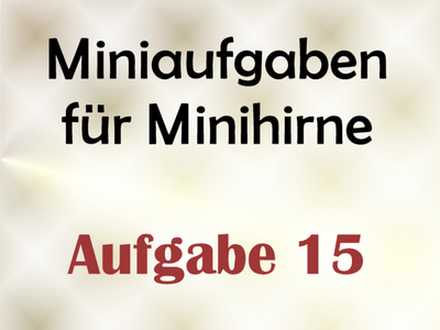 Miniaufgabe für Minihirne - Aufgabe 15
