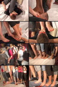 3 on the head and multitrampling with 10 girls
